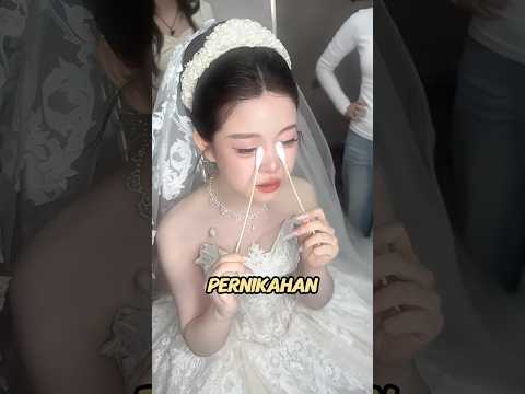 Cara unik MUA china nahan air mata pengantin #shorts