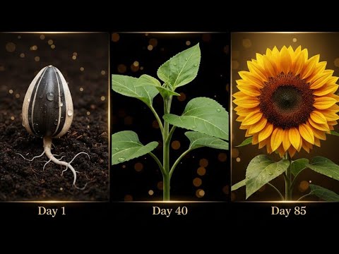 Growing Sunflower Time Lapse - Seed To Flower In 85 Days