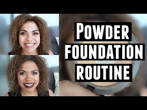 Full Coverage Powder Foundation Routine for Oily Skin | samantha jane Video