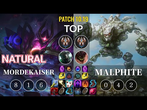 DMO Natural Mordekaiser vs Malphite Top - KR Patch 10.19