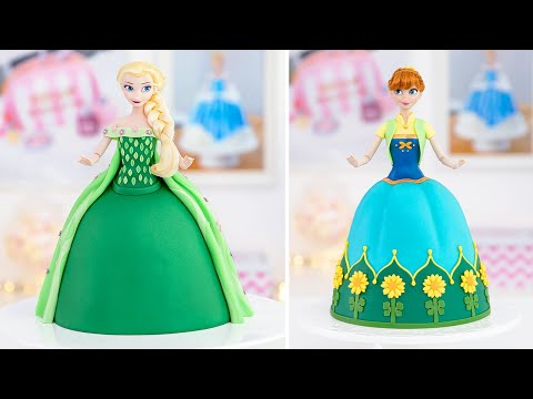 FROZEN CAKES: ELSA & ANNA DOLL CAKE - FROZEN FEVER - Tan Dulce