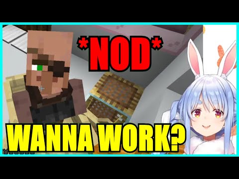 OtakMori Translations - VTubers - 【Hololive】Pekora Conversing With A Villager【Minecraft】【Eng Sub】