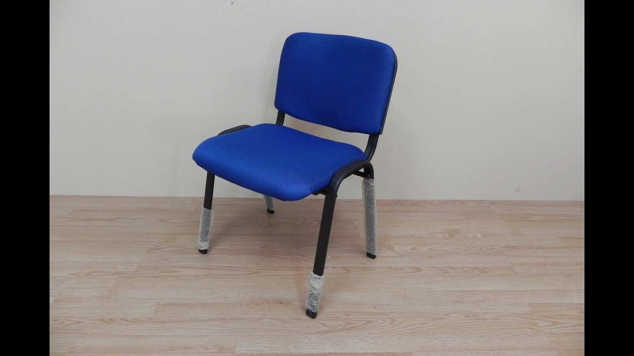 Silla Confidente azul o negra de acero para oficina, despacho, o sala de espera