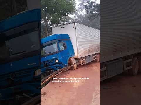 caminhao quase cai da ponte em São sebastiao do maranhao !!!