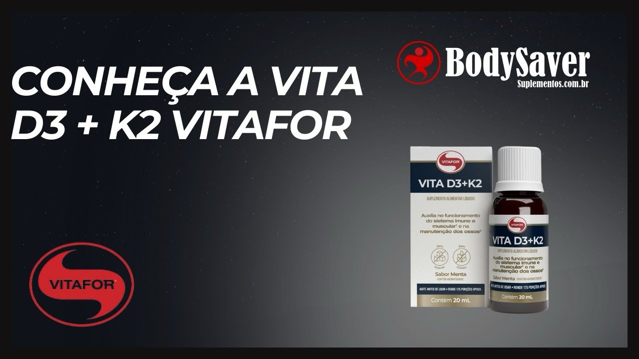 Miniatura da avaliação em vídeo de Suplemento Vita D3 + K2 Sabor Menta 20ml Vitafor