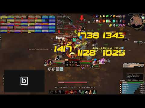 Rank 1 Fury Warrior Battleguard Sartura DPS (2,870.8) AQ40 Classic WoW