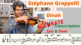 Stéphane Grappelli - Dinah - Transcription de violon jazz