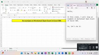 An example on Worksheet Open Event in Excel VBA