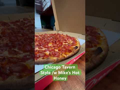 Township Line Pizza's Chicago Tavern Style Pizza with Mike's Hot Honey. #pizza #HotHoney #DrexelHill
