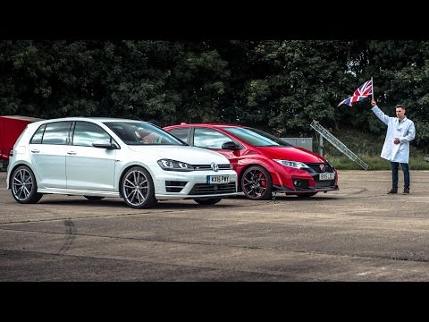 Honda Civic Type R vs VW Golf R | Top Gear: Drag Races