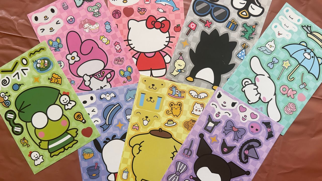 ASMR | 🐱 Fun Sanrio Hello Kitty Sticker Book DIY 🐈 | BeccxDiy 
