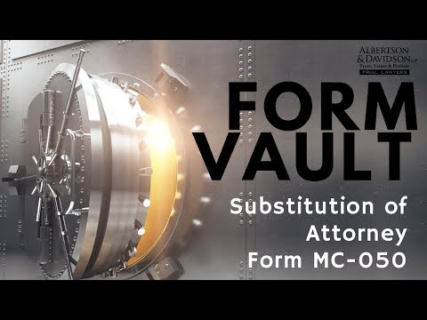 Part of a video titled California Substitution of Attorney Form MC-050 Instructions - YouTube
