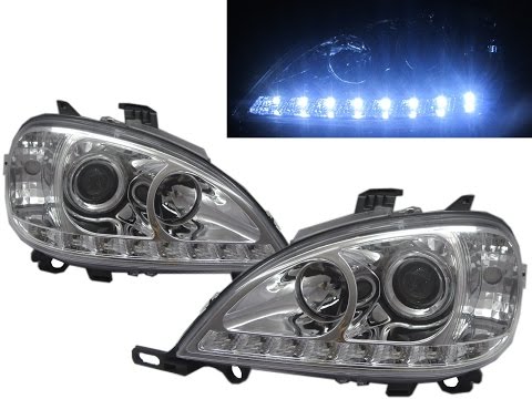 CrazyTheGod W163 1998-2001 PRE-FACELIFT Projector Headlight Headlamp R8Look CHROME for Mercedes-Benz
