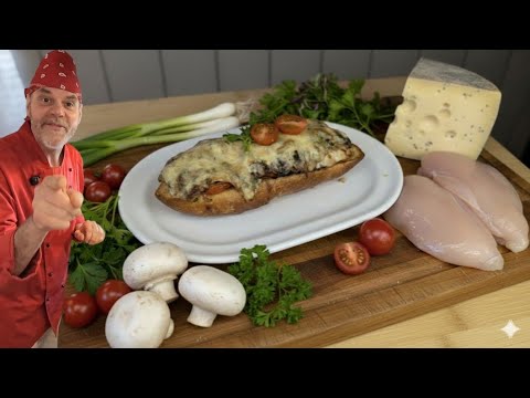 Baguette mit Käse überbacken, besser als vom Imbiss!?🥖🔥Mit Hähnchen, Champignons uvm. schnell belegt