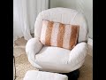 Draaifauteuil met hocker Isobel linnen taupe