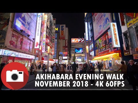Hidas kävely Akihabaran läpi yöllä - Tokyo Walk - 4K 60FPS