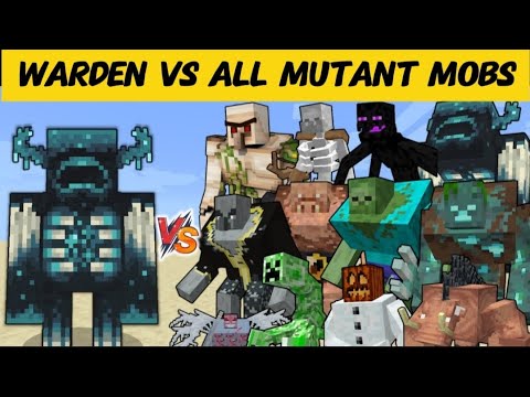 Warden vs All Mutant Mobs | Minecraft Ultimate Boss Battle #minecraft 
