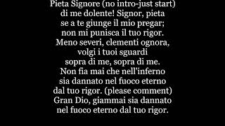 PIETA SIGNORE Song Lyrics Karaoke Instrumental Piano accompaniment Word STRADELLA Italian music song