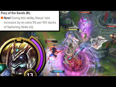 Nasus but every 100 stacks he grows 5% in size so now we are an A B S O L U T E  U N I T