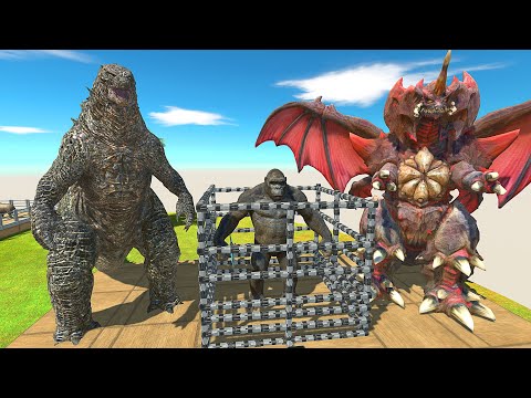Godzilla 2021 Oasis Death Run | Rescue The Kong From Destoroyah - Animal Revolt Battle Simulator