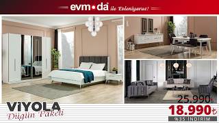 Evmoda Viyola Düğün Paketi (Koltuk Takımı + Yatak Odası Takımı + Yemek