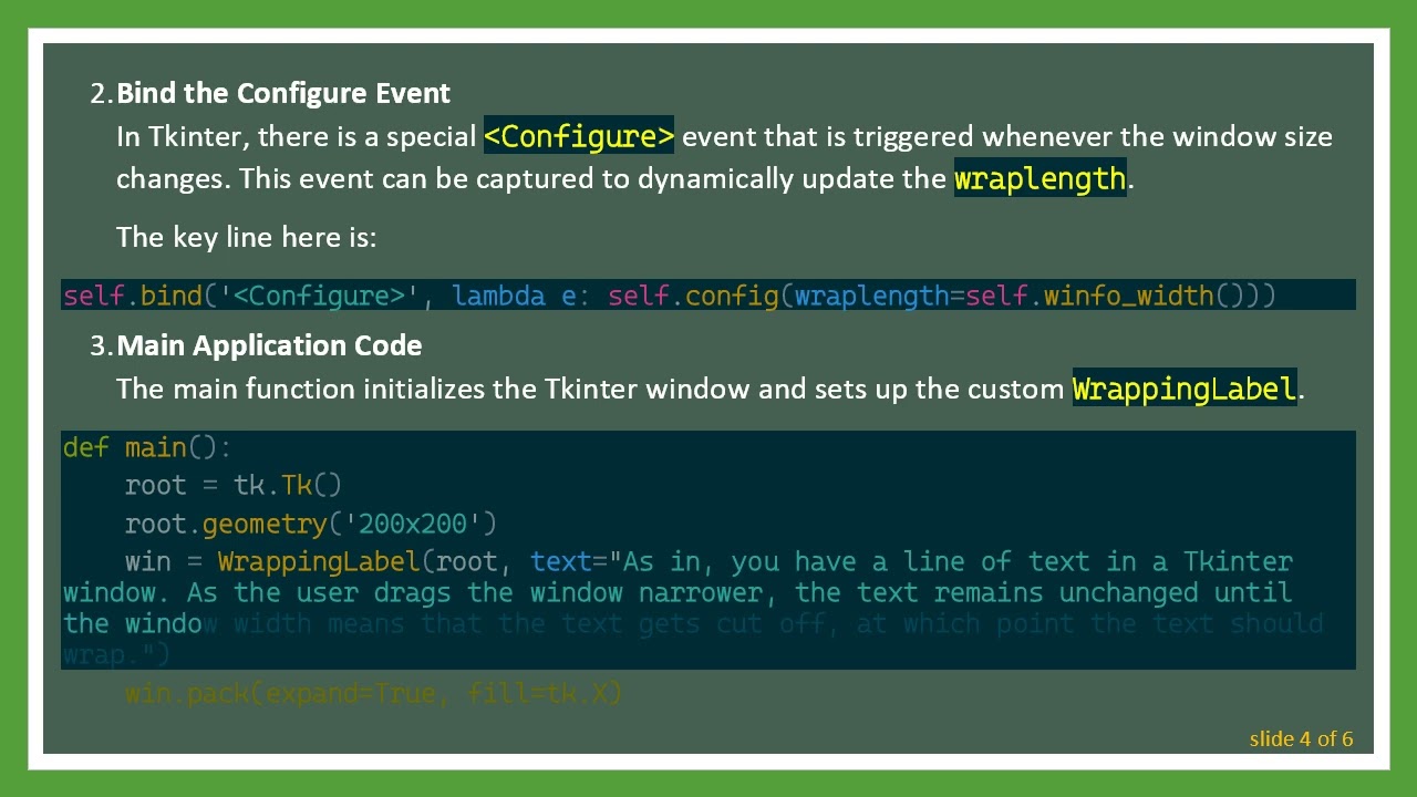 Dynamically Wrap Text in a Tkinter Label with Ease