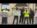 Workers Protest Conditions At Cuyahoga County Juvenile Justice Center Using Inflatable Rats