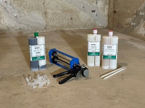 Part of a video titled Polyurethane injection crack repair - CPR Products - YouTube