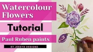 Watercolour FLOWERS | How to paint watercolour flowers for beginners | Tutorial | Easy