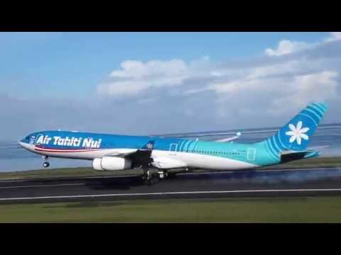 AIR TAHITI NUI 7 MORNING LANDING IN PAPEETE FROM LAX | A340-300