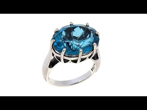 Nicky Butler Aqua Quartz Triplet Oval Solitaire Ring