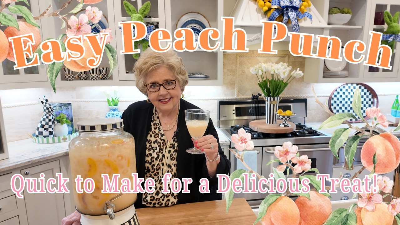 🌸🍹 You Won’t Believe How GOOD This Peach Punch Is! 🍑💫 Easy Spring Drink You’ll Make Again & Again!