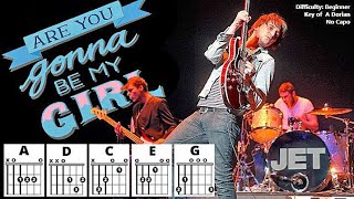 How to Play "ARE YOU GONNA BE MY GIRL" by Jet (No Capo) | Beginner Guitar Play-Along + TAB & Lyrics