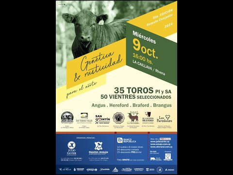09/10/2024   Genética y Rusticidad (Cabaña) - Gastón Araujo Agronegocios/Local La Caillava - Rivera