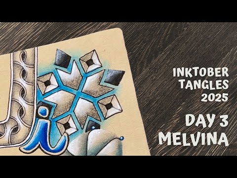 Inktober Tangles 2025 - Day 3 - Melvina