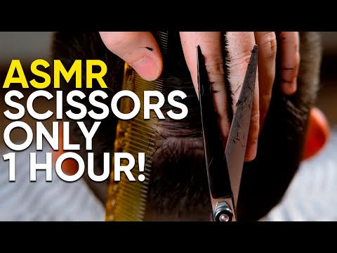 ASMR BARBER 💈 Scissors Only - 1 Hour! No Talking! Part 1