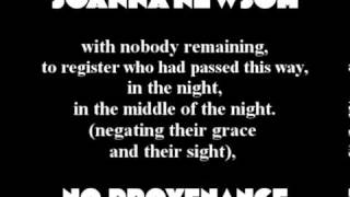 Joanna Newsom - No Provenance (with lyrics)