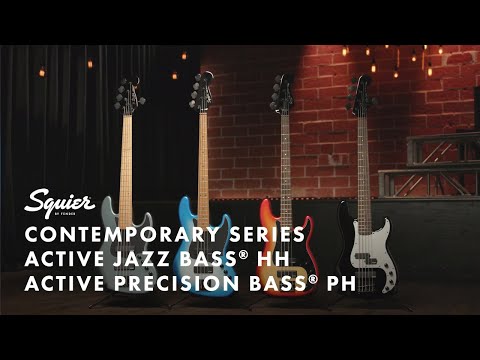 Squier Contemporary Active Jazz Bass HH V 5-String Bass, Gunmetal Metallic image 4
