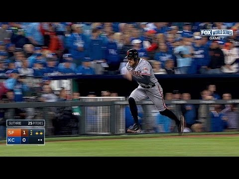 WS2014 Gm7: Crawford's sac fly gives Giants 2-0 lead
