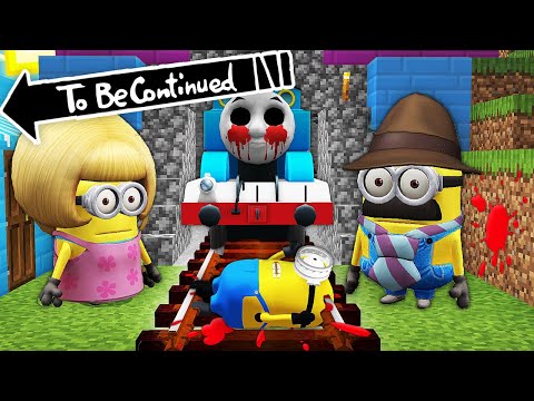 HOW MINIONS ESCAPED FROM THOMAS.EXE THE TANK ENGINE IN MINECRAFT part 2! - Gameplay Movie traps