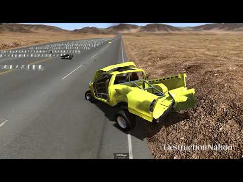 100+ Consecutive Speed Bumps High Speed Testing #3 - BeamNG DRIVE