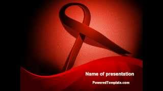 Red Ribbon Awareness PowerPoint Template by PoweredTemplate.com