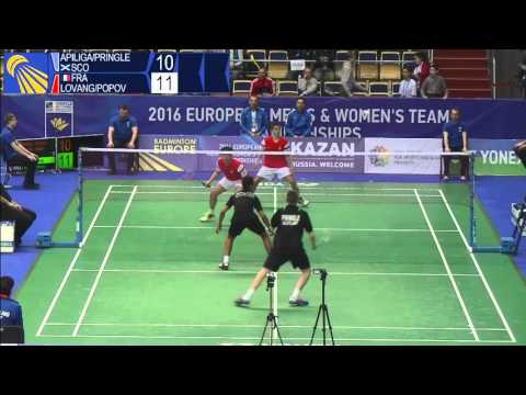 Badminton - Apiliga / Pringle vs Lovang / Popov - (MD, SF) European U15 C'ships 2016