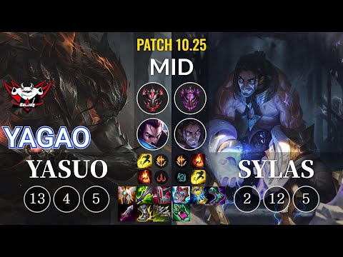 JDG Yagao Yasuo vs Sylas Mid - KR Patch 10.25