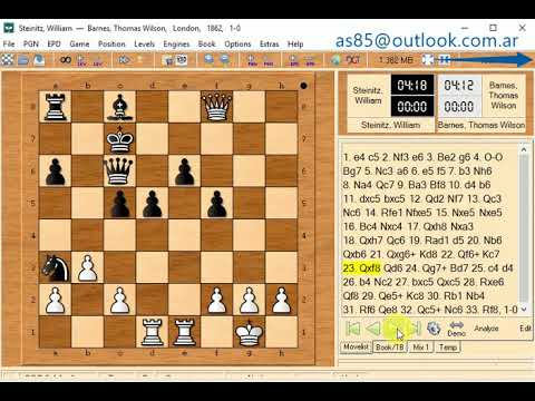 Steinitz william and barnes thomas wilson 1862 london 1 0   29