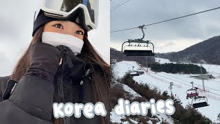 korea diaries | winter clothing haul, snowboarding in pyeongchang, seoul food & shopping