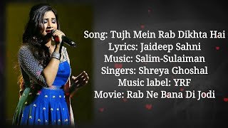 Download lagu Tujh Mein Rab Dikhta Hai (Lyrics) | Rab Ne Bana Di Jodi | Shreya Ghoshal | AVS mp3