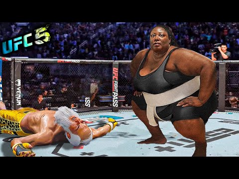 Old Bruce Lee vs. Queen Yokozuna (EA sports UFC 5)