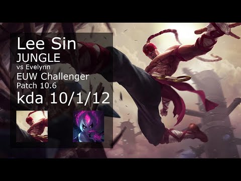 Lee Sin Jungle vs Evelynn - EUW Challenger 10/1/12 Patch 10.6 Gameplay