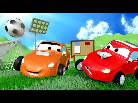 Der Streifenwagen in Autopolis -  Tyler verrückt das Fussball Tore - Polizeiauto Zeichentrickfilme